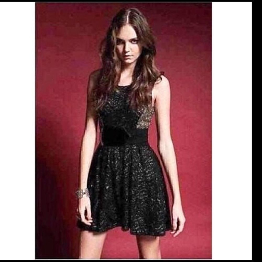 ‎Revolve Hunt no more Dress Womens beaded Disco sequined fit and flare lace mini